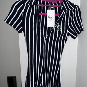 GSUWOO SHOPSOREAL NWT Kitty Cat Suit Black & white romper XS